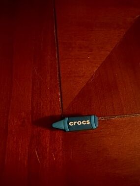 CROCS Blue Shoe Charm with White Logo